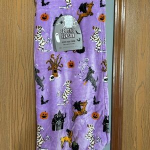 Spooky Season Velvet Plush Throw Blanket - Purple